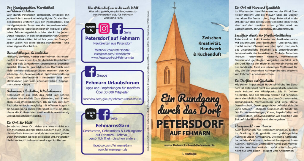 Rundgang durch Petersdorf auf Fehmarn - Folder Seite 1 / Auflage 1 Rundgang durch Petersdorf auf Fehmarn - Folder Seite 1 / Auflage 1